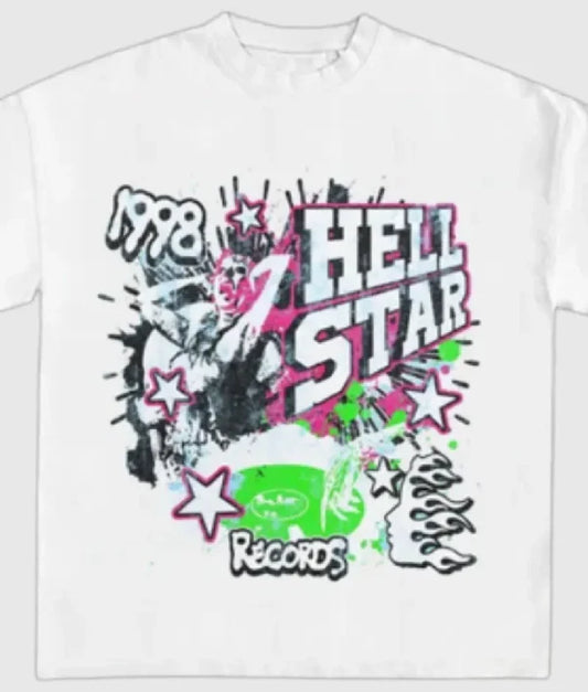 Hellstar 1998 Records T-Shirt White || Vintage Music Apparel