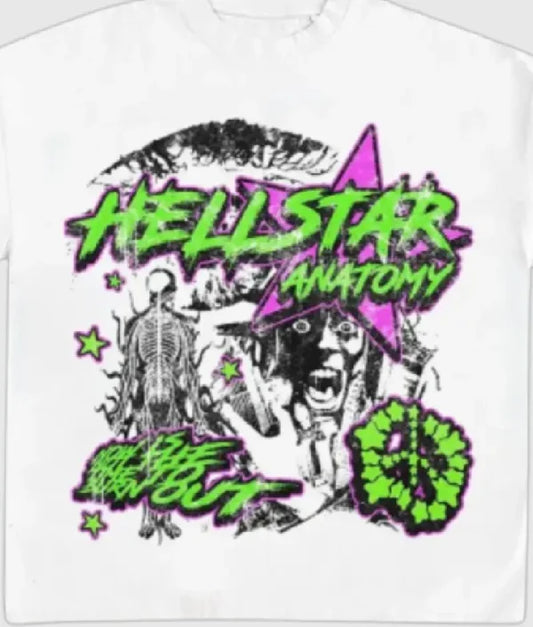 Hellstar Anatomy T-Shirt White || Unique Design for Sci-Fi Fans